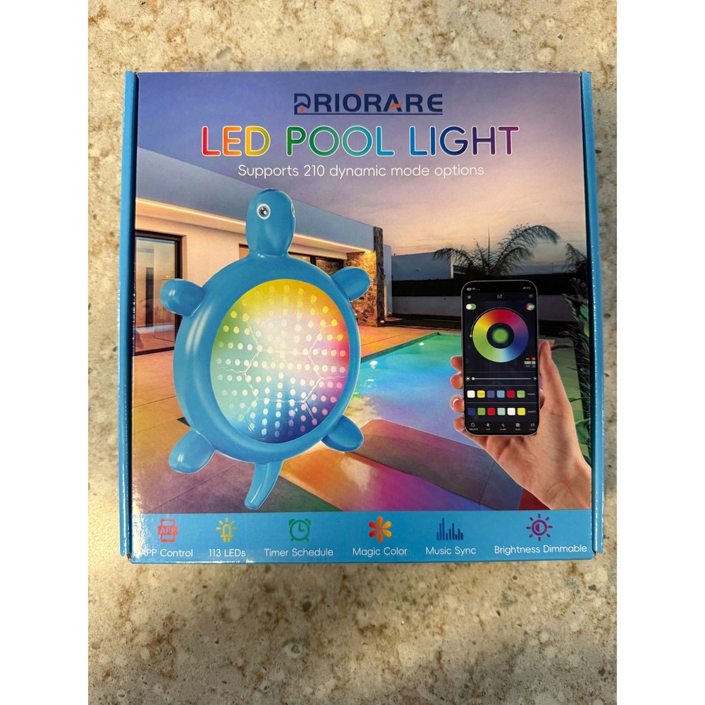 Priorare LED Pool Light Turtle RBIC App Control IP68 Waterproof XZM-F018 Blue